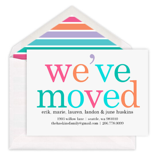 Colorful We've Moved Moving Announcements